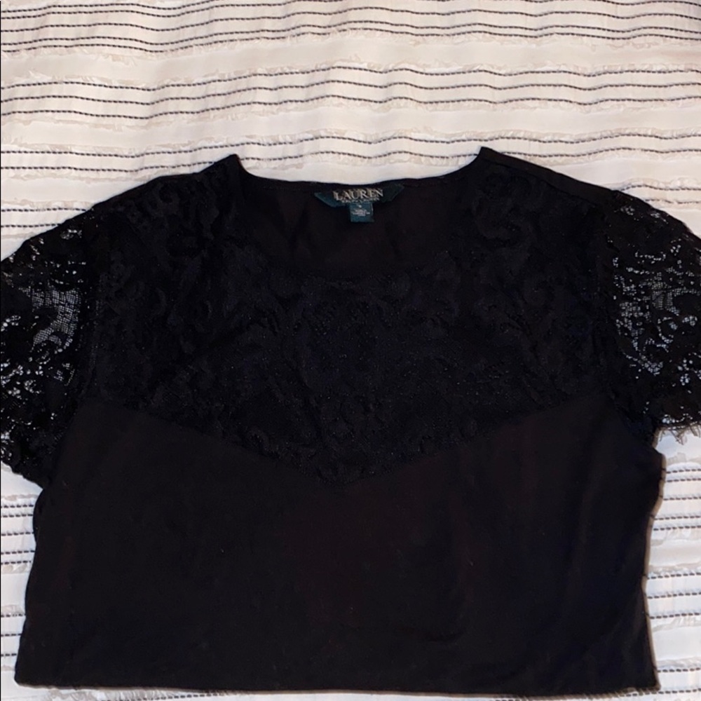 Lauren Ralph Lauren Black Lace Blouse